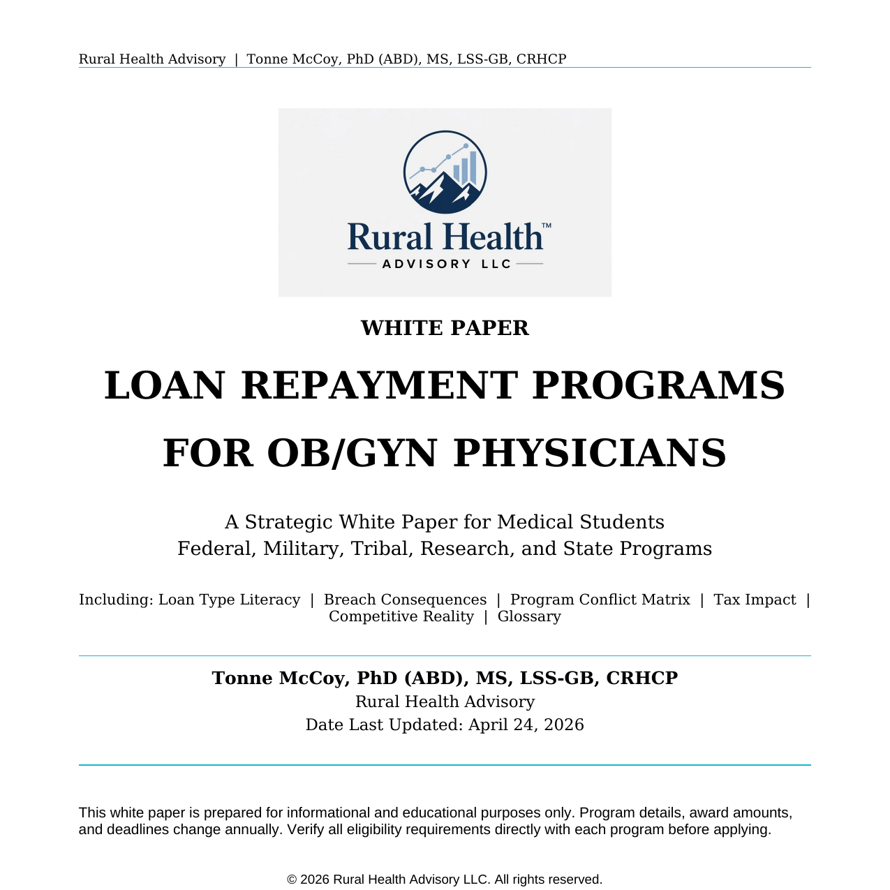 Loan Repayment Programs for OB/GYN Physicians: A Strategic Planning Guide for Medical Students