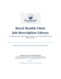 Rural Health Clinic Job Description Library