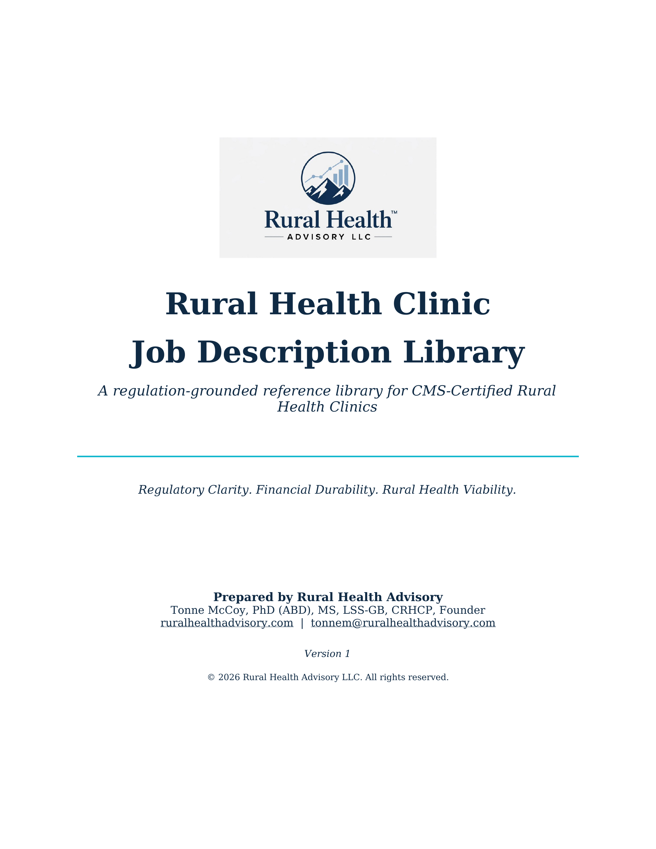 Rural Health Clinic Job Description Library