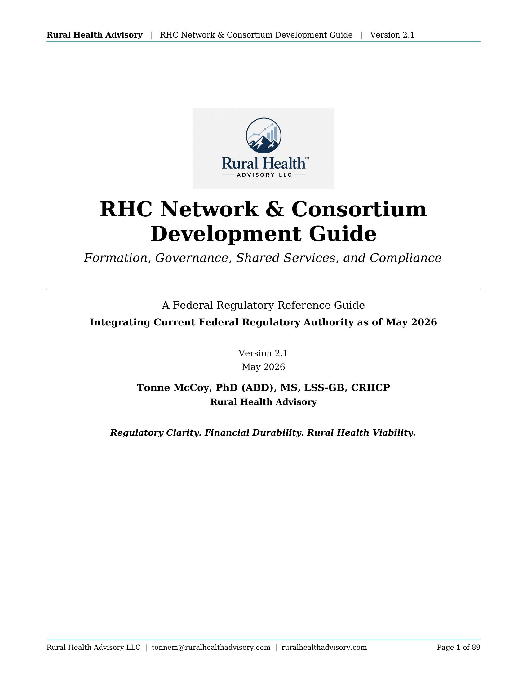 RHC Network & Consortium Development Guide